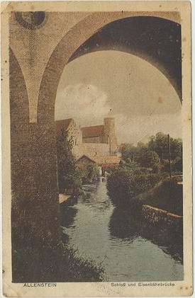 Allenstein - Schlo und Eisenbahnbrcke