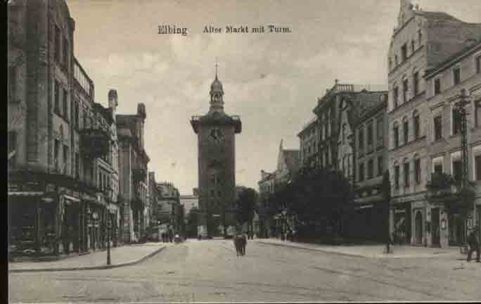 Elbl�g - Starszy rynek i wie�a 1910