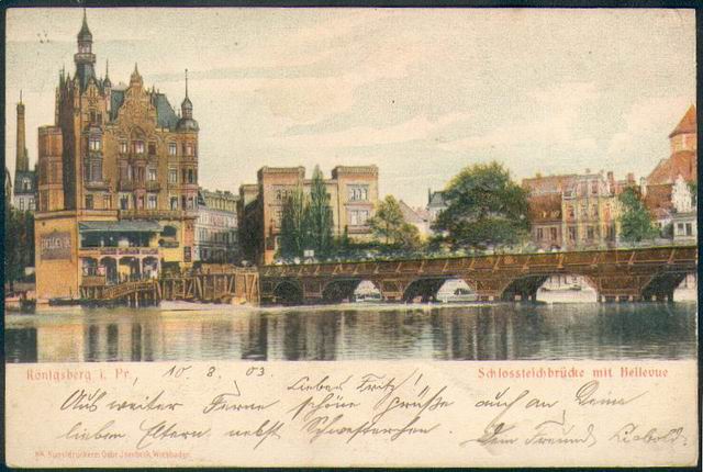 K�nigsberg - Schlo�teichbr�cke mit Bellevue 1903