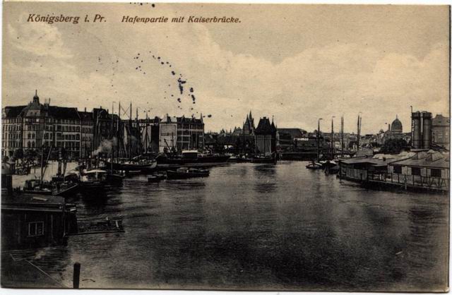 K�nigsberg - Hafenpartie mit Kaiserbr�cke