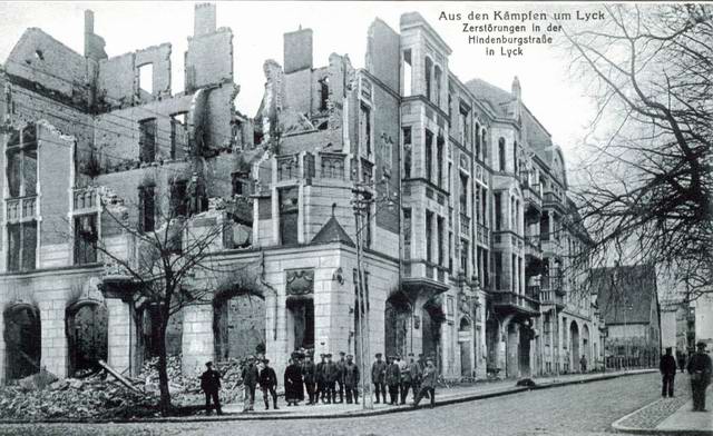 Lyck - Zerstrungen in der Hindenburgstrae