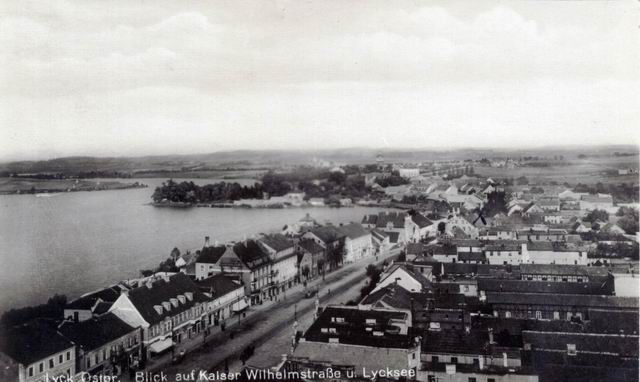 Lyck - Blick auf Kaiser strasse u. Lycksee